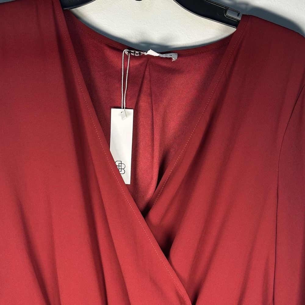 Baltic Born Womens Celine Maxi Dress Sz L Wine Sheer Long Sleeve Holiday dress - Picture 3 of 14